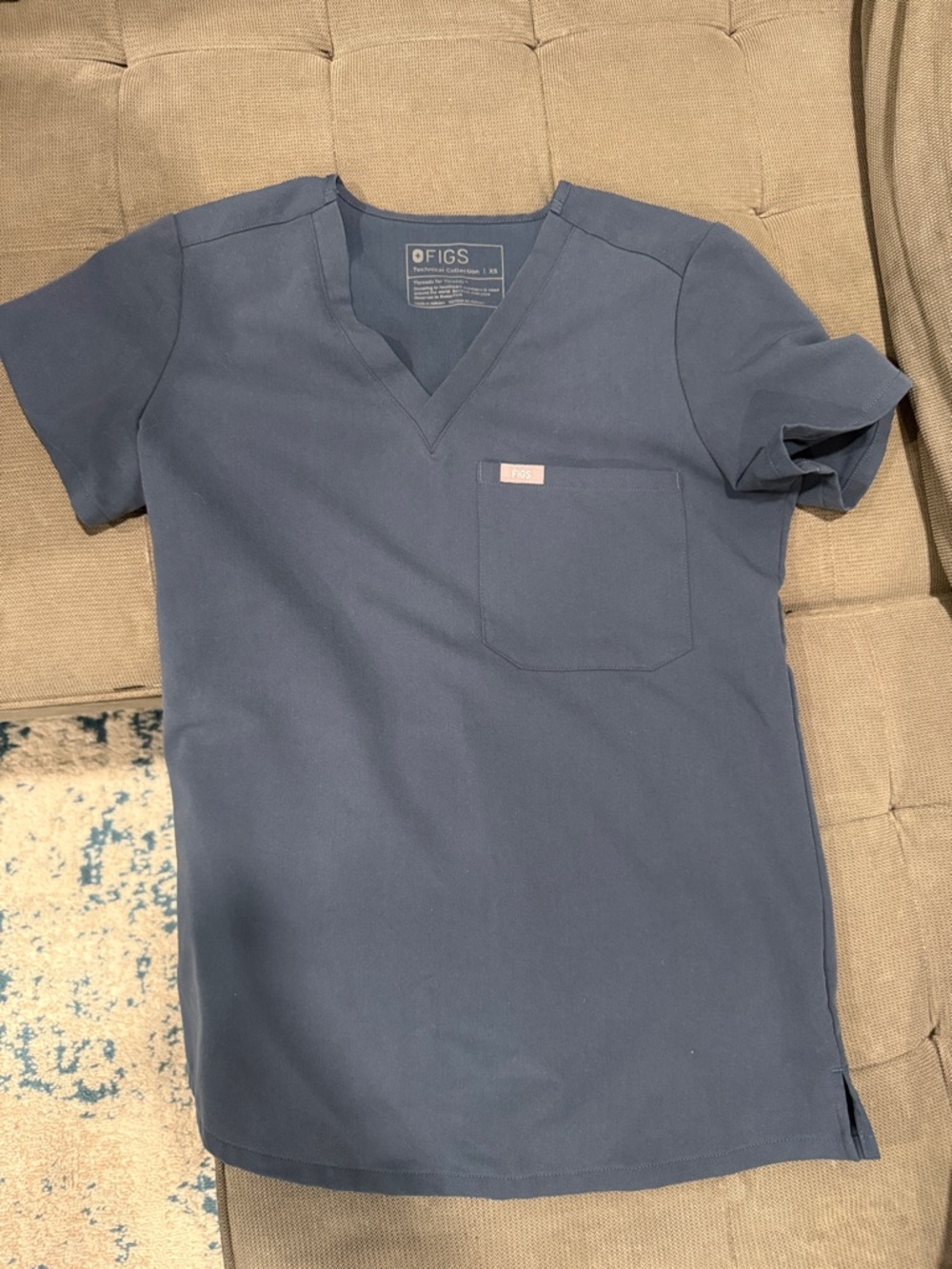 Figs Women’s scrub Top in Dark Harbor